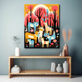 Painting by numbers forest animals illustration